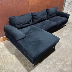 Black Velvet Sectional (Free Delivery)