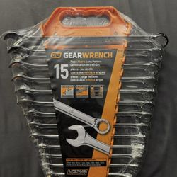 Gearwrench 15 Piece 12 Point Long Pattern Combination Metric Wrench Set