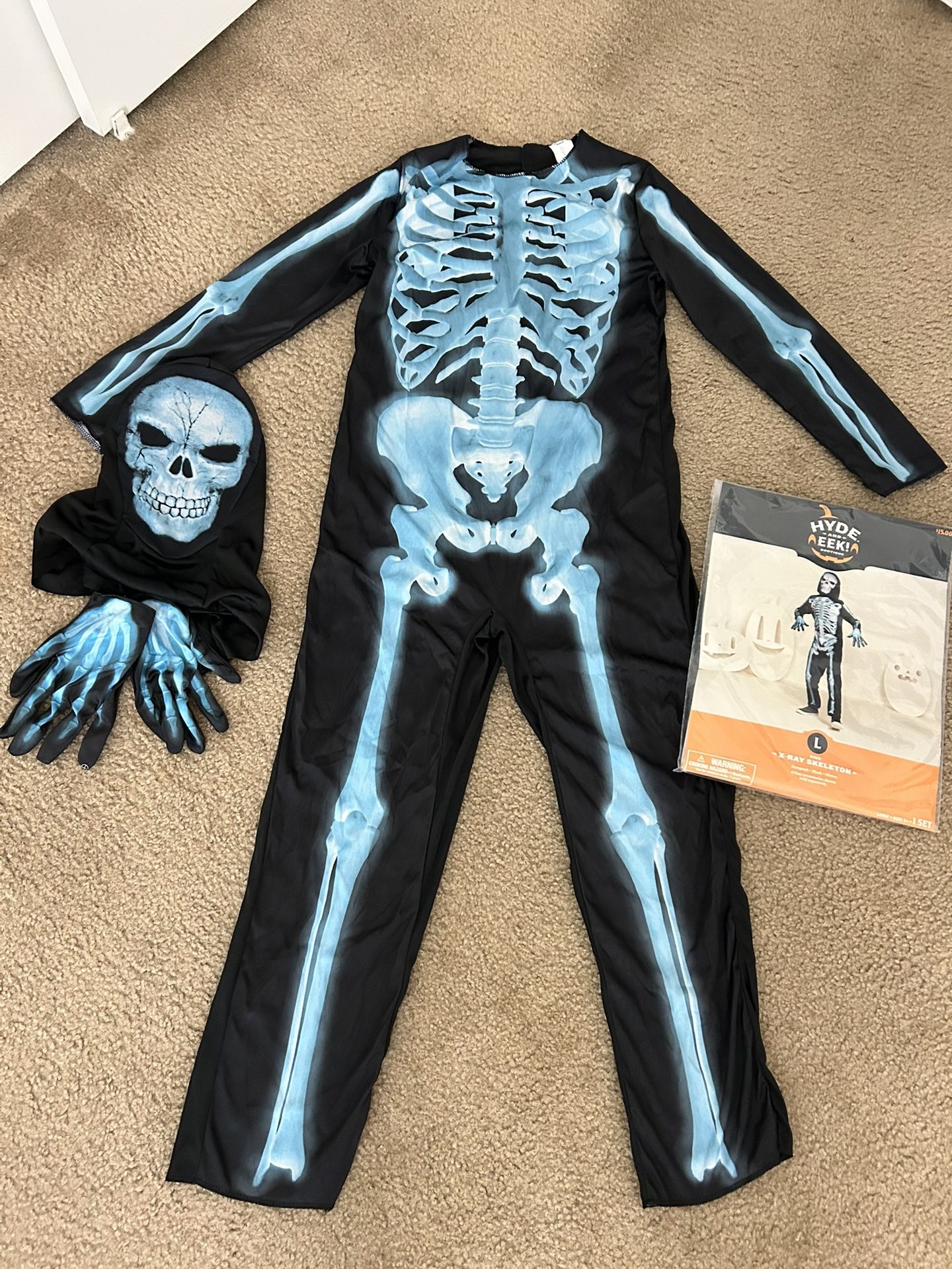 X-Ray Skeleton Halloween Costume Youth Sz L