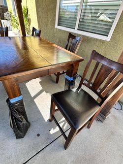 Wood Dining Table with Chairs