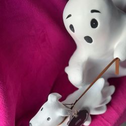 2025 Halloween Large Ghost Running With Dog