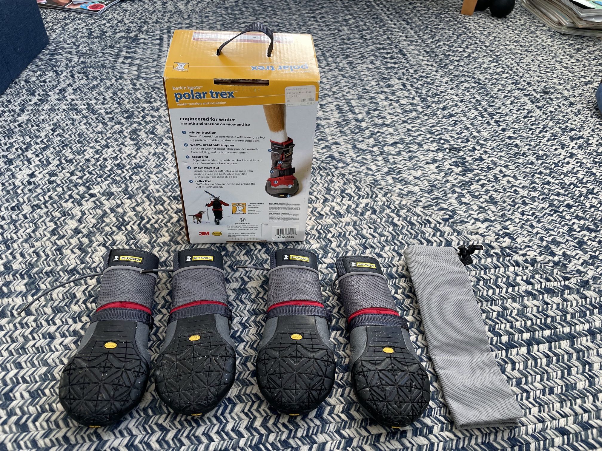 Ruff wear Polar Trex dog boots - 2.5” wide