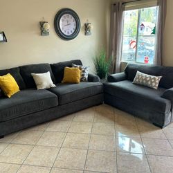Charcoal Grey Sofa Set From Jerome's... Super Comfortable!