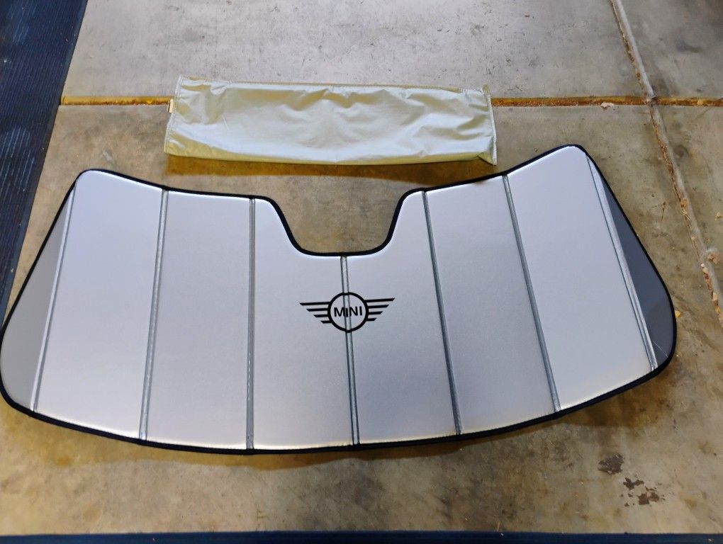 OEM MINI Cooper F54 Clubman Folding Windshield UV Sunscreen Silver w Logo