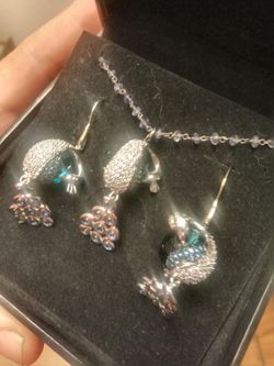 Italian Silver Peacock Set