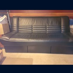 😴Real Leather Futon With Storage
