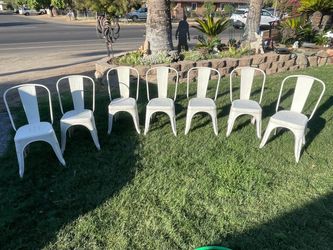 7 metal chairs