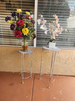 Set of 2 Plant stand./ flower stools metal/  iron