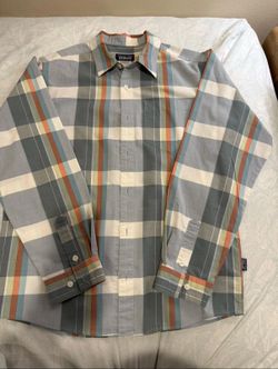 🌄 PATAGONIA Plaid Organic Cotton Polyester Button-Up Shirt Multicolor Sz S