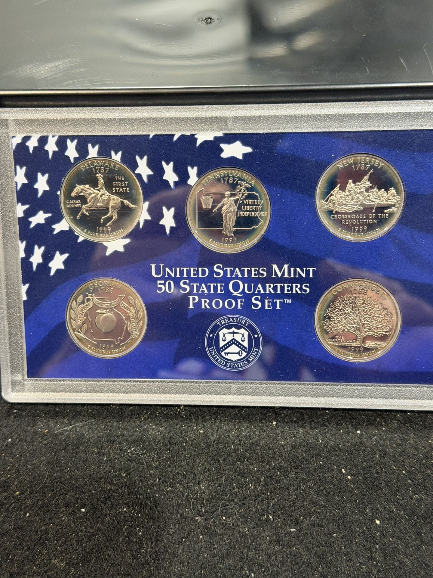 1999 S Gem Proof State Quarters In Original Government Package First 5 Quarters