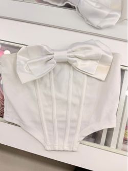 White bow corset shirt