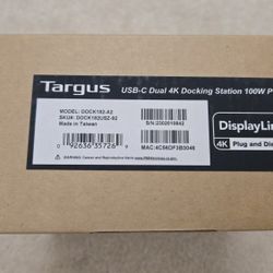 New Targus USB-C Dual 4K Docking Station 100W PD DOCK182-A2  DOCK182USZ-92 Type-C