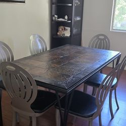 Stone dining table with Chairs 