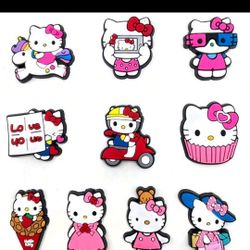 10 Piece Hello Kitty Charm Crocs