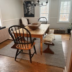 Old Wooden Farm Table 