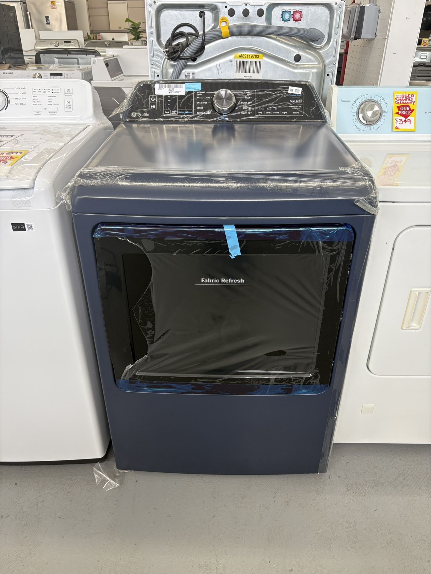 GE Profile 7.3 cu. ft. Smart Gas Dryer in Sapphire Blue with Fabric Refresh, Sanitize, Steam, ENERGY STAR