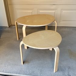 IKEA Svalsta nesting tables - living room coffee side tables - stackable - modern minimalistic -wood