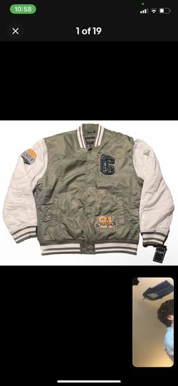 GUESS Mens Medium Tyler Varsity Bomber Jacket NWT