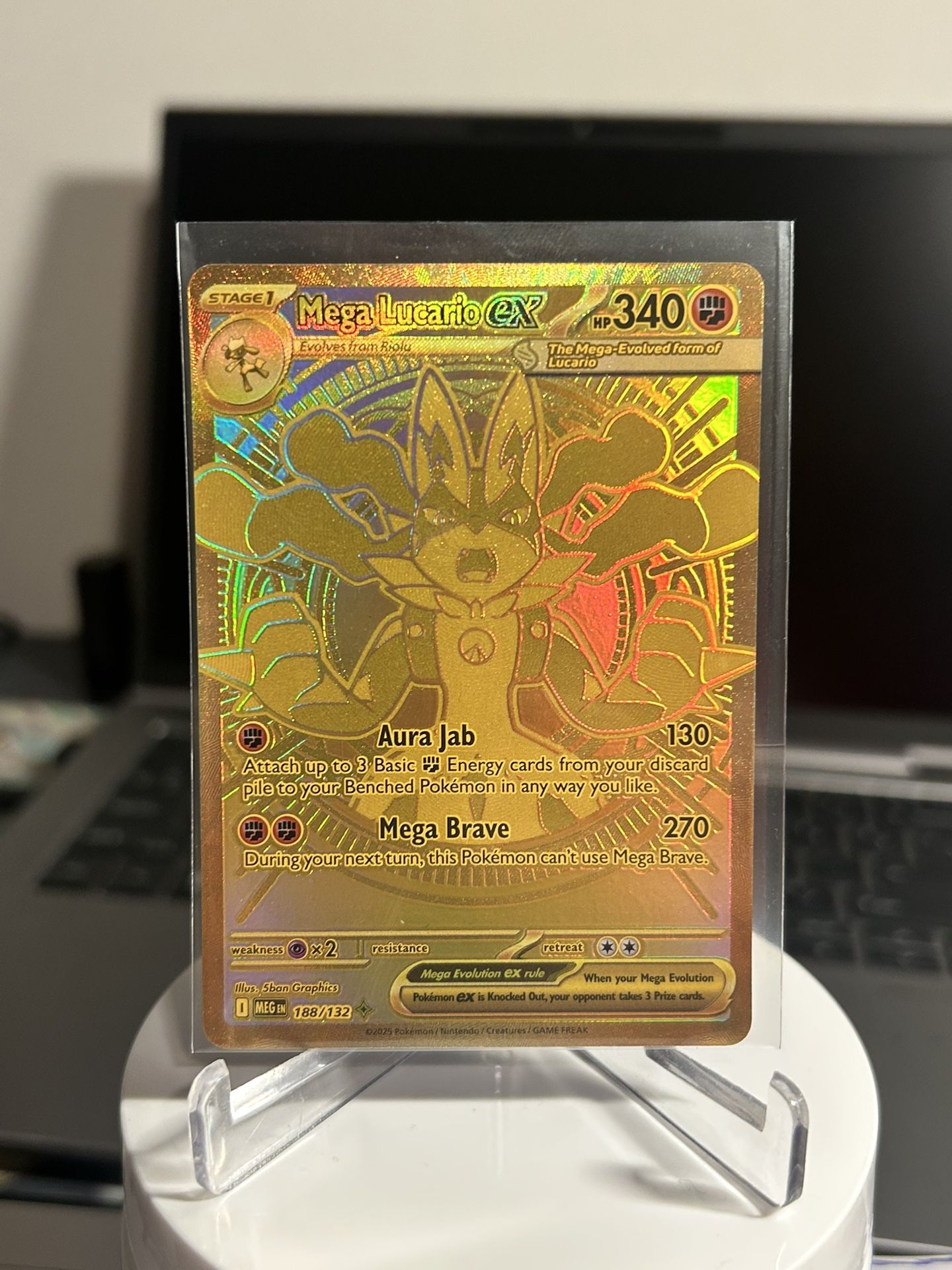 Pokemon Mega Lucario Ex Hyper Gold Rare