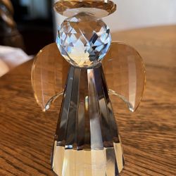 Vintage Simon Designs SD Crystal Angel Figurine 4.25”