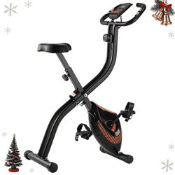 B832 $50  Exercise Bike 16 Levels Magnetic Resistance Folding Stationary Bike for Home with LCD Monitor Phone Holder Portable  16 Levels Magnetic Resi