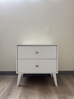 White 2 Drawer Nightstand