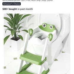COOSEYA Frog Toilet Seat, Potty Training Seat for Toddler, Upgrade Potty Training 2 in 1 Toddler Toilet Seat for Boys Girls,Waterproof Soft Mat Non-Sl