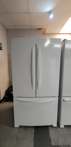 Whirlpool French Door Fridge – White, Bottom Freezer