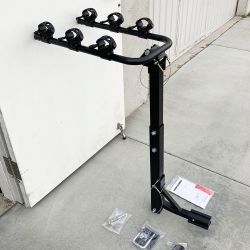 New in Box $65 Tilt Folding 3-Bike Hitch Mount Rack Bicycle Carrier for 2” Hitch w/ Straps 110 lbs Max