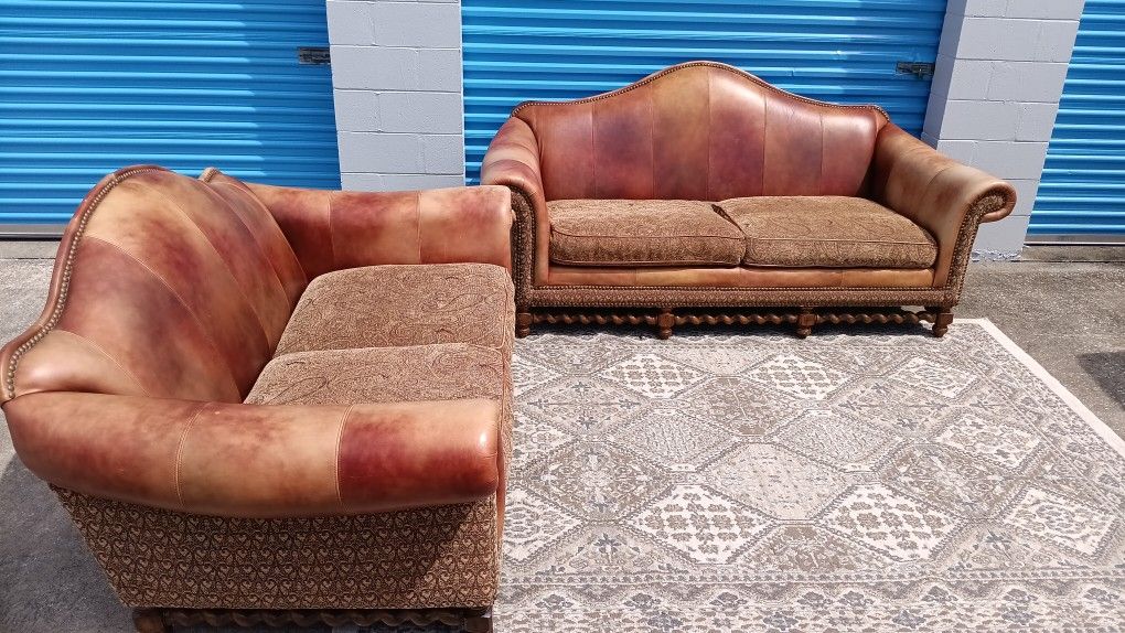 American Signature Leather Sofa Set $150