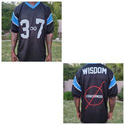 Continual Coincidences Brand Upcycled Vintage Football Jersey WISDOM