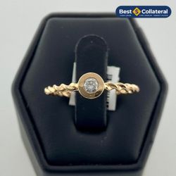 Ladies Diamond Solitaire Ring in 14k Rose Gold