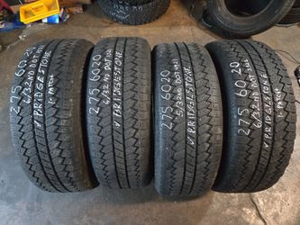 275/60/20 Bridgestone Dueler 4 for  $80 5&6/32nd  2patches  Dot #1021,4921,3322