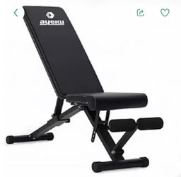 AyeKu Adjustable Weight Bench - Foldable Strength Training Bench for Full Body Workout, Exercise Bench for Home Gym ,