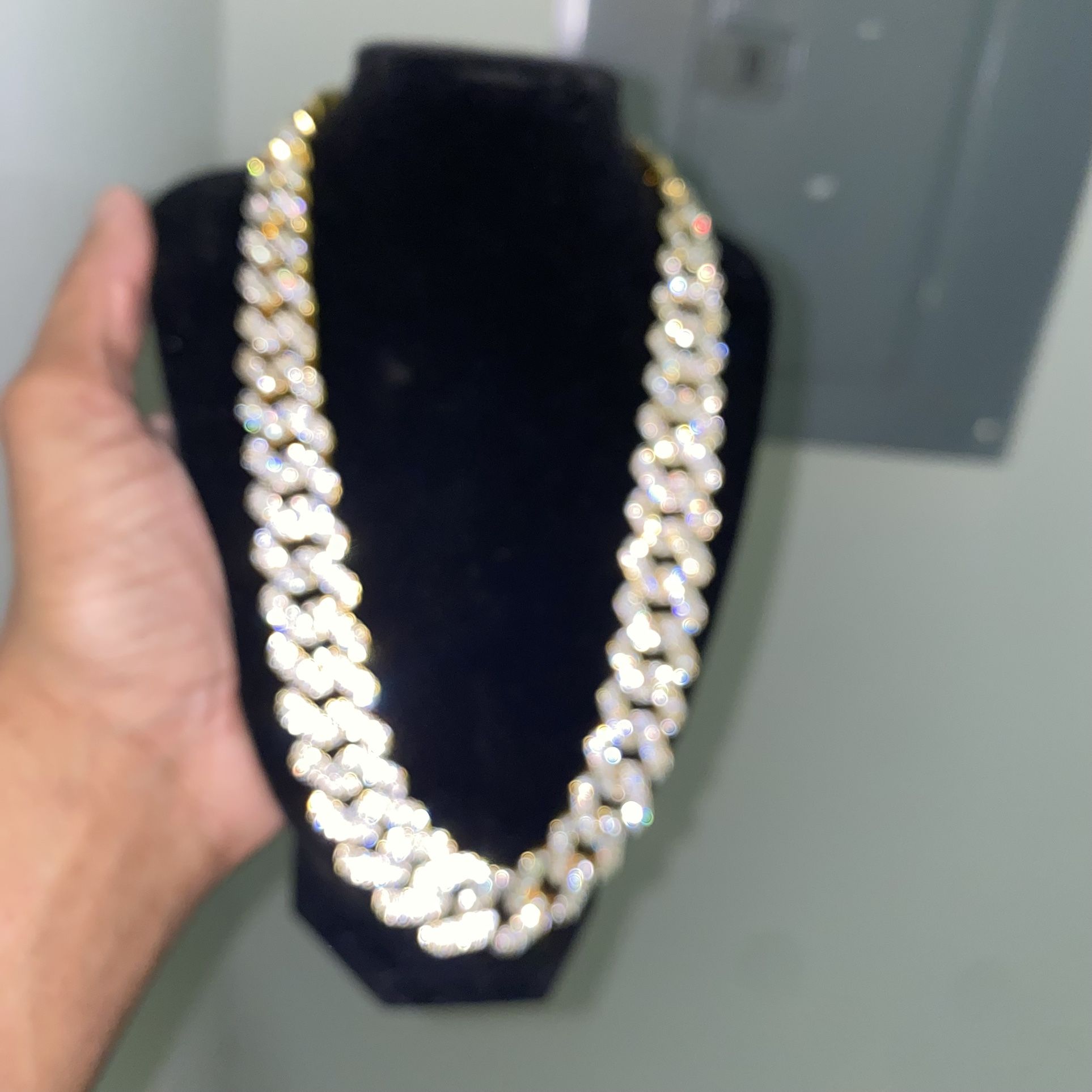 New 20 Inch Gold Iced Out Cuban Chain