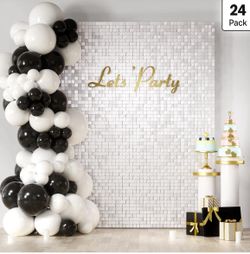 LiteGrid Series Sequin Wall Backdrop - 24Pcs Matte White