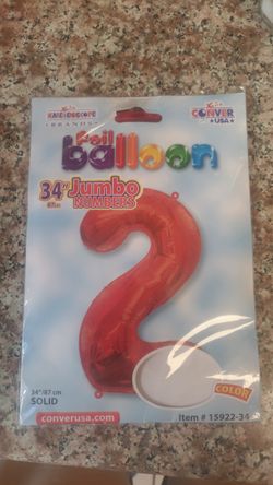 34 inches number 2 balloon