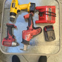 Milwaukee, DeWalt , 5 Items As Is For Parts Only