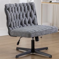 [Free shipping]Armless Office Desk Chair No Wheels, GREY