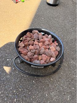 24 in. Outdoor Propane Portable Gas Black Fire Pit with Cover and Carry Kit