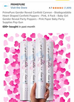 Gender reveal confetti cannons
