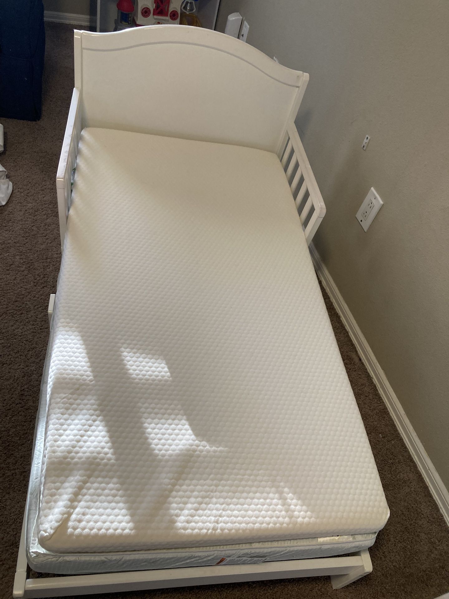 Toddler Bed with Mattress & Topper