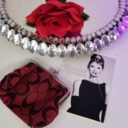 Trendy Fashion Red Print Coin Bag New