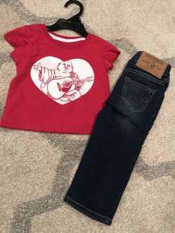 New true religion girls top jeans outfit 18 months retail $79 serious inquiries order