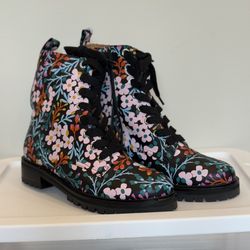Kate Spade Women’s Floral Combat Boots, Size 7