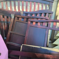 Heavy duty crib with attached changing table. 