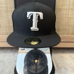 Texas Rangers Black New Era Hat