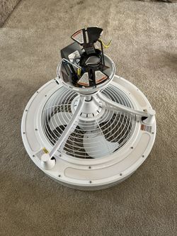 White enclosed ceiling fan