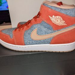 Air Jordan 1 Red Denim Size 9 m And 11m