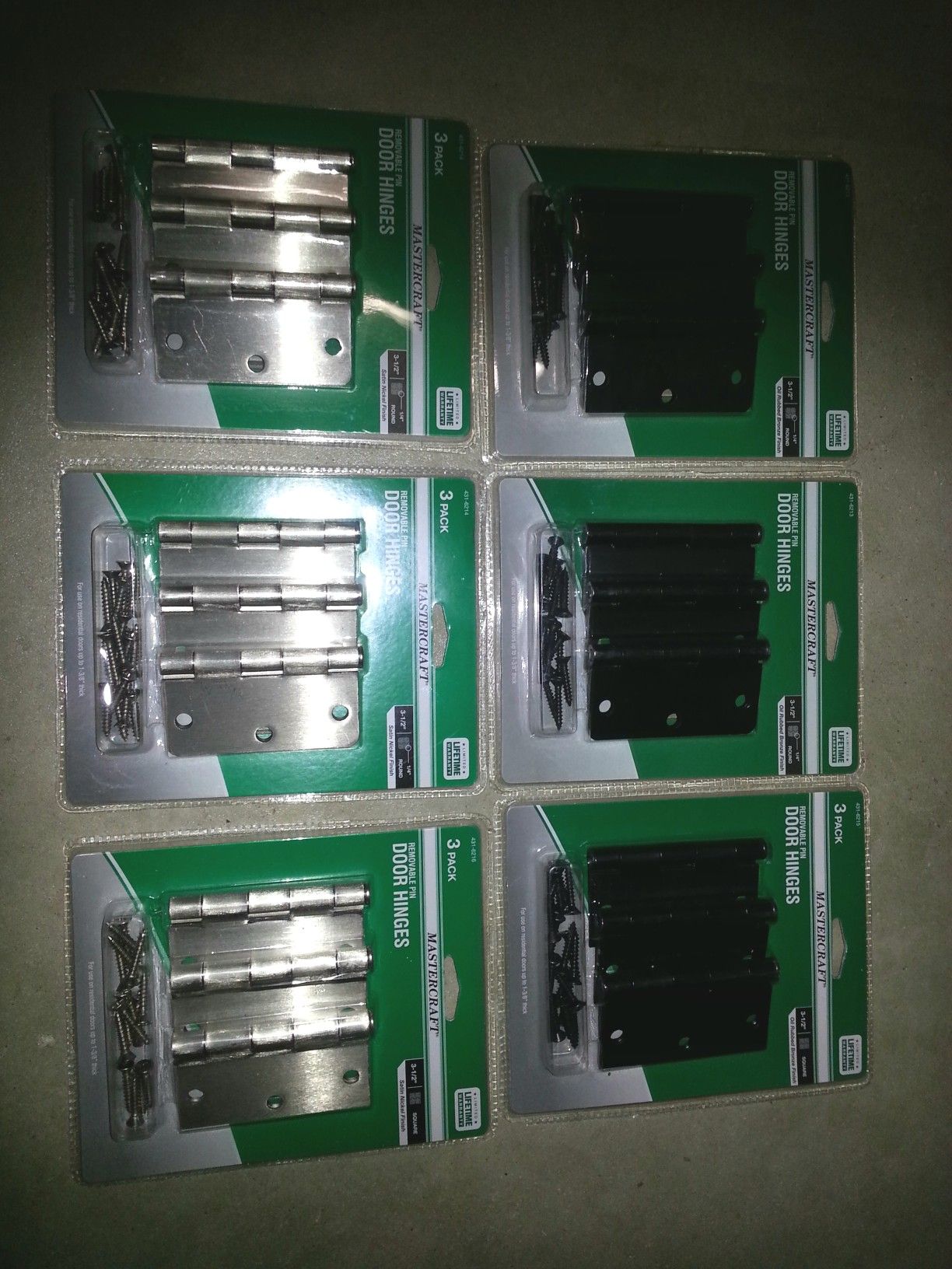 3 1/2 door hinges - brand new